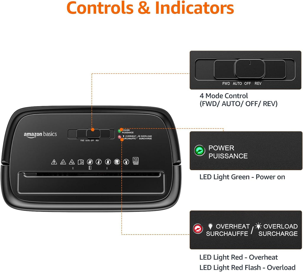 Basics 8-Sheet Cross Cut Paper Shredder and Credit Card Shredder - Black