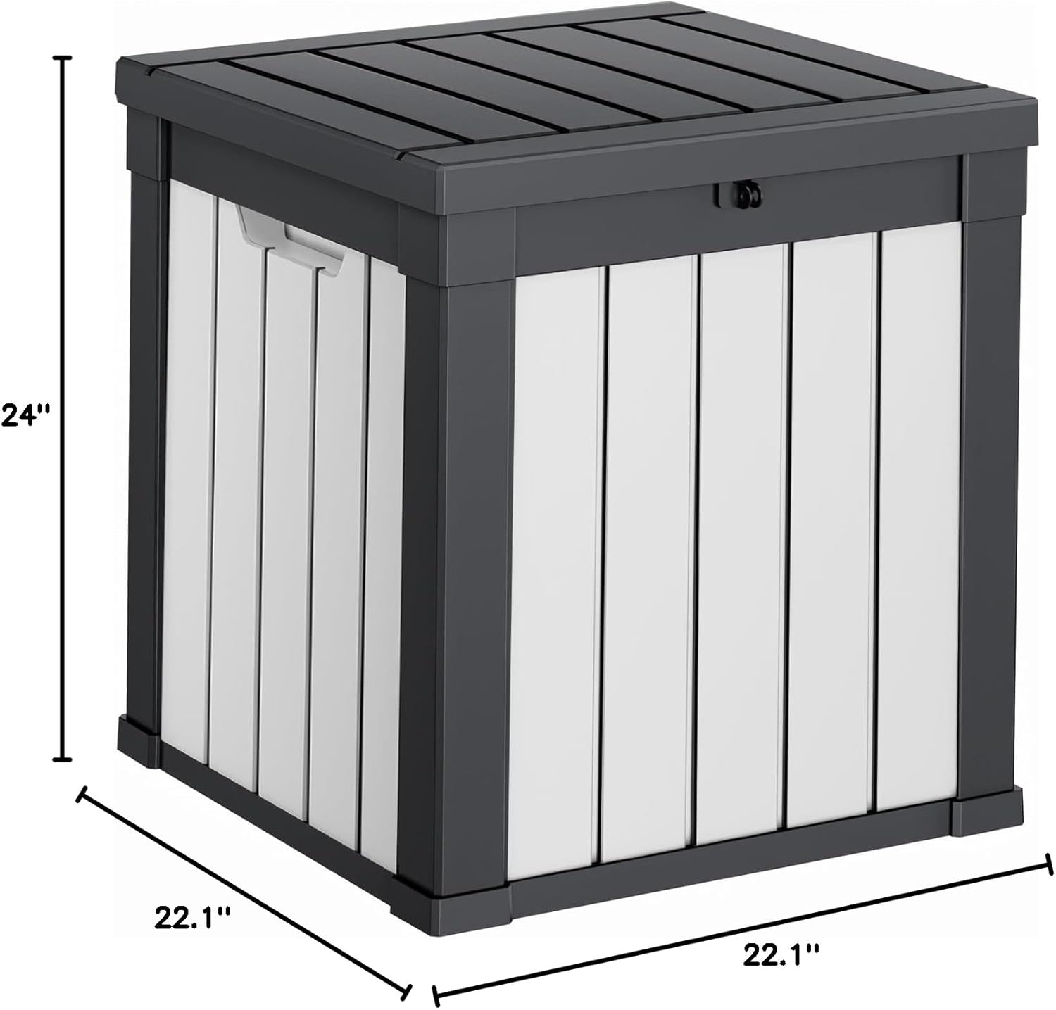 80 Gallon Resin Deck Box, Lockable Patio Outdoor Storage Box for Furniture, Garden Tools and Tools Storage, Waterproof Outside Storage Box - Black