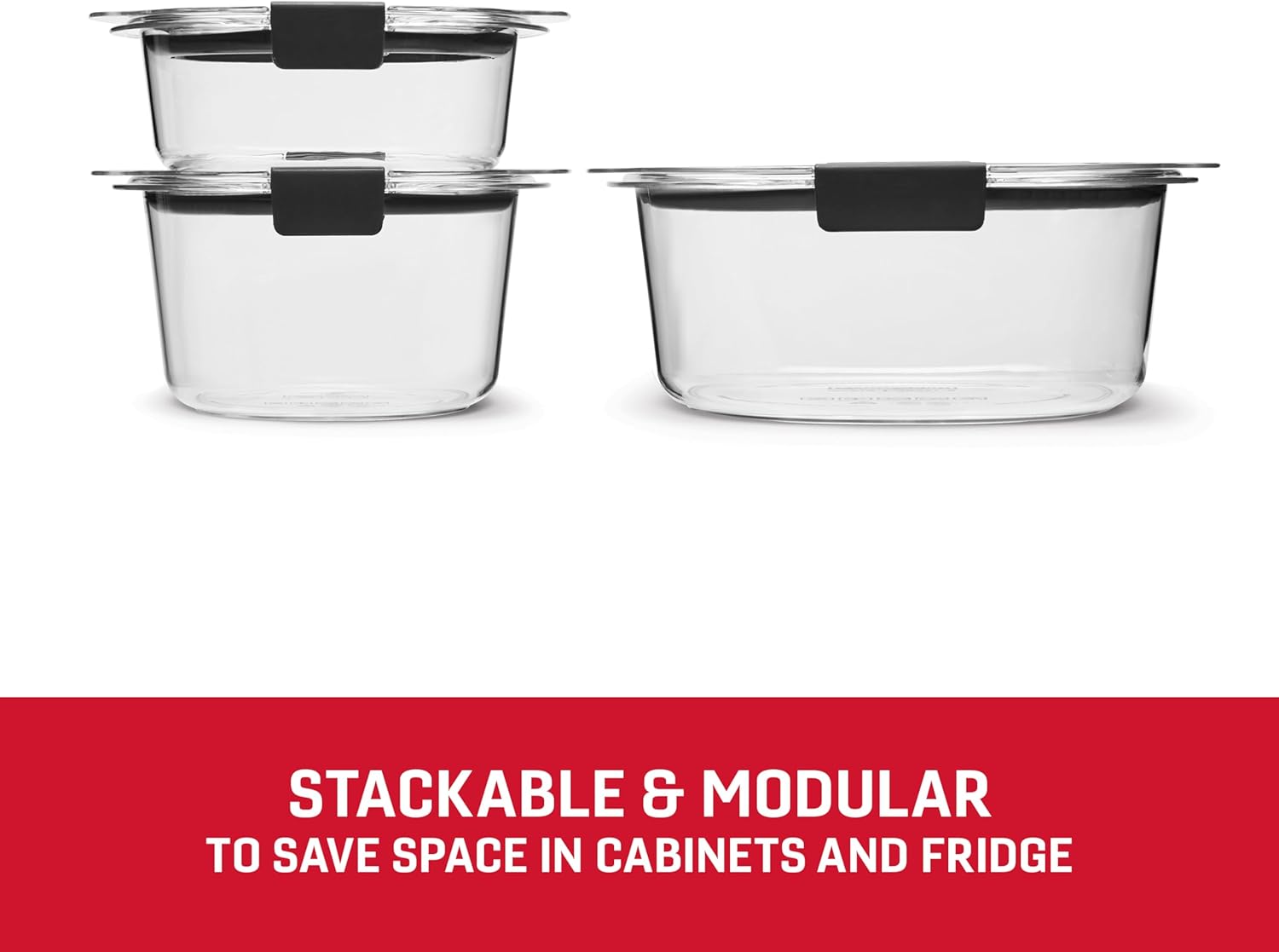 Rubbermaid Brilliance Food Storage Containers BPA Free Airtight Lids Ideal for Lunch Meal Prep & Leftovers Set of 5 (3.2 Cup)