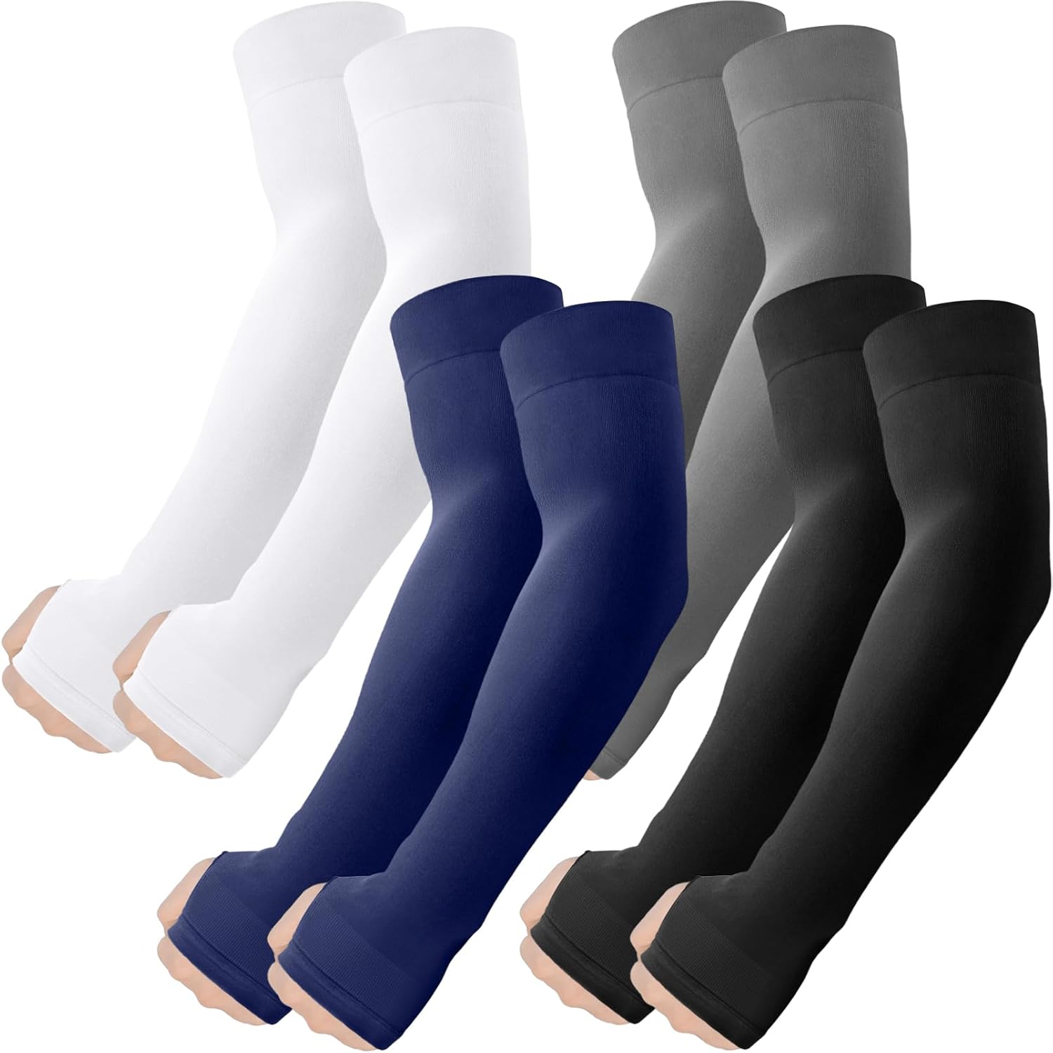 Arm Sleeves with Thumb Hole, Cooling UV Protection Compression Tattoo Cover Up for Men/Women