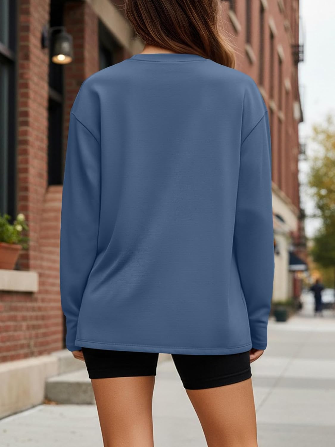 Trendy Queen Womens Oversized Long Sleeve T Shirts 2025 Basic Crewneck Tee Fall Tops Casual Workout Y2K Clothes