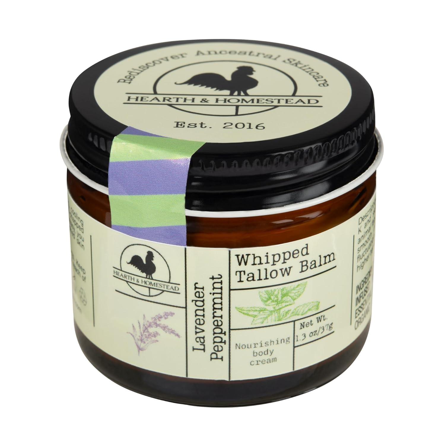 Hearth and Homestead: Handmade Whipped Tallow Balm (Unscented/Herb-Infused) - Organic Body Butter with Infused Olive Oil, for Eczema, Rosacea, Baby - 1.3 oz
