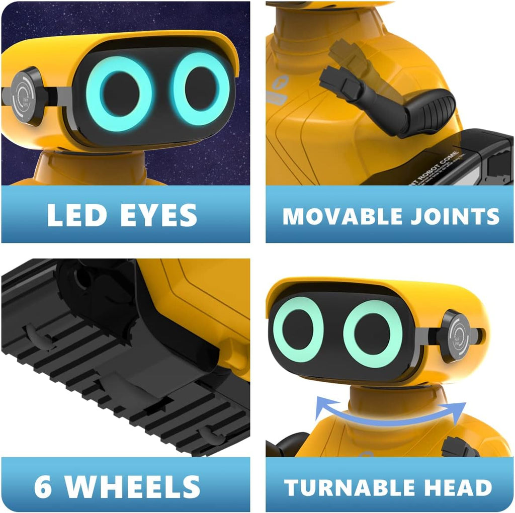 GILOBABY Robot Toys, Remote Control Robot Toy, RC Robots for Kids with LED Eyes, Flexible Head & Arms, Dance Moves and Music, Birthday Gifts for Boys Ages 3+ Years (Blue)