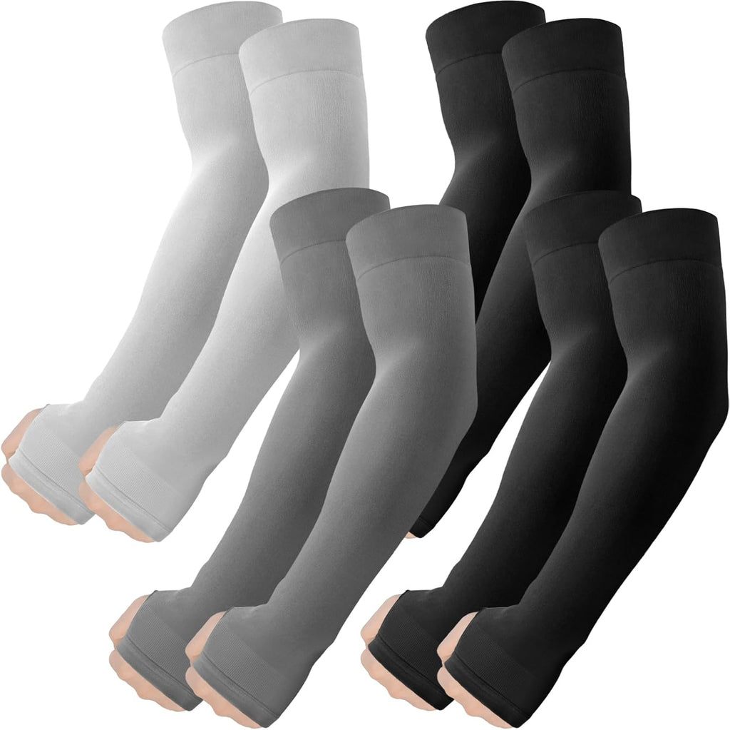 Arm Sleeves with Thumb Hole, Cooling UV Protection Compression Tattoo Cover Up for Men/Women