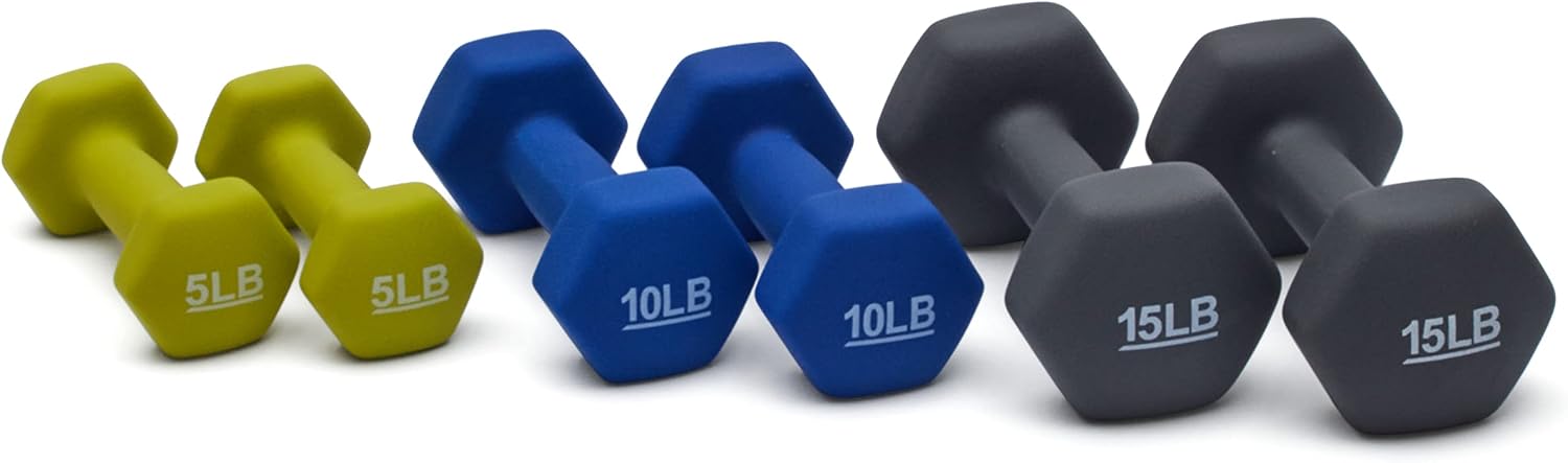 Basics Neoprene Dumbbell Hand Weights for Exercise and Muscle Toning