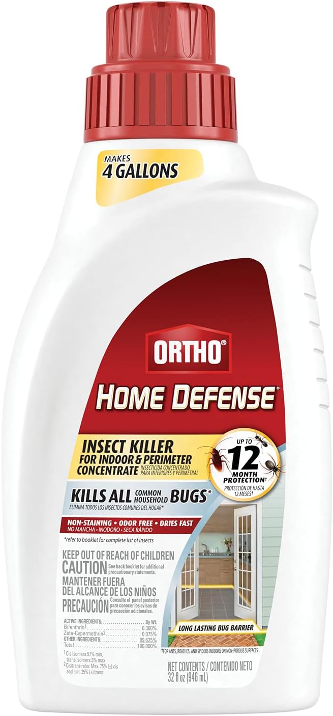 Ortho Home Defense Insect Killer for Indoor and Perimeter2 with Comfort Wand, Controls Ants, Roaches, Spiders and More, 1.33 gal