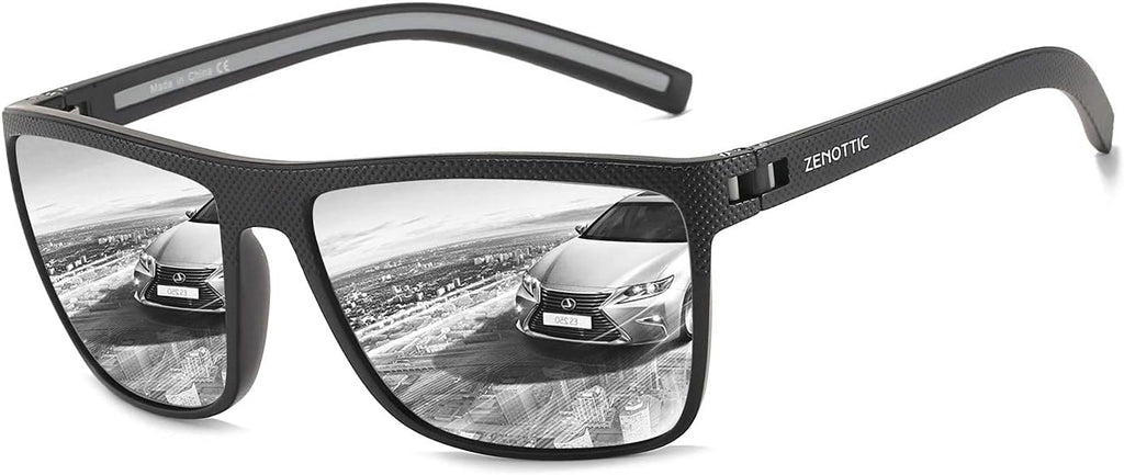 ZENOTTIC Polarized Sunglasses for Men Lightweight TR90 Frame UV400 Protection Square Sun Glasses