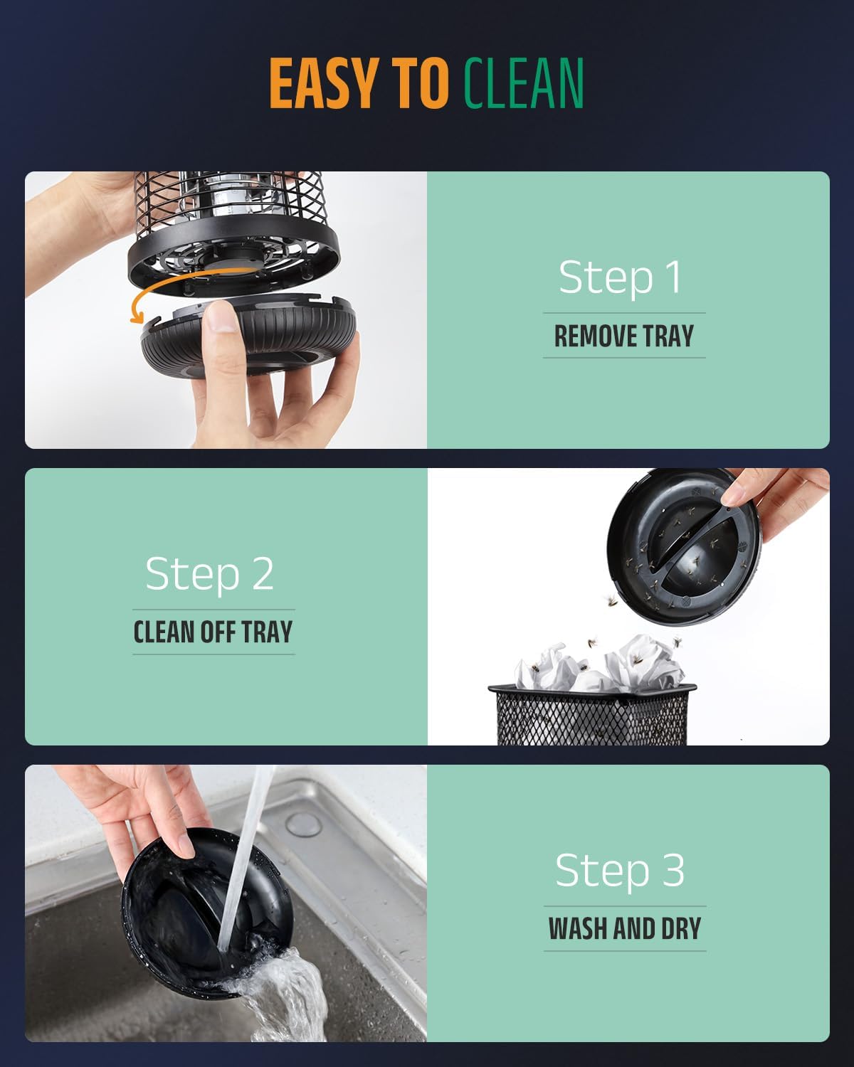 Buzbug LED Bug Zapper Indoor Outdoor, 10 Years Lifespan, 6.5ft Power Cord, IPX4 Waterproof, High-Voltage, Mosquito Zapper, Fly Trap Mosquito Trap, Fly Killer Fly Zapper -MO008C