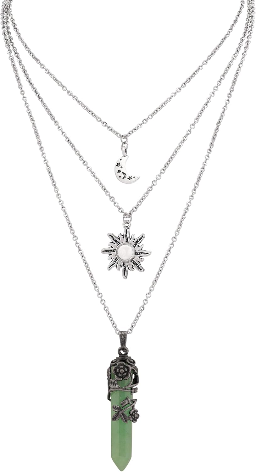 Sacina Gothic Emo Grunge Crescent Moon Choker, Moon Sun Star Choker Necklace, Goth Gothic Necklace, Halloween Christmas Jewelry Gift for Women