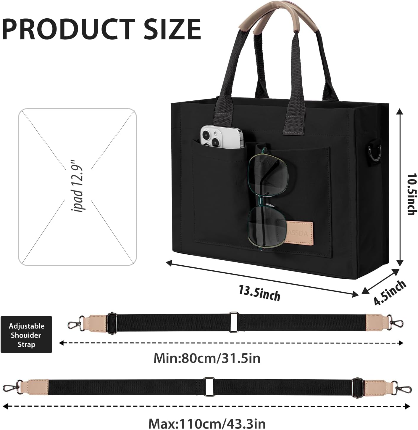 Tote Bags for Women Canvas Tote Purse Crossbody with Pockets Top Handle Shoulder Satchel Bag for Women