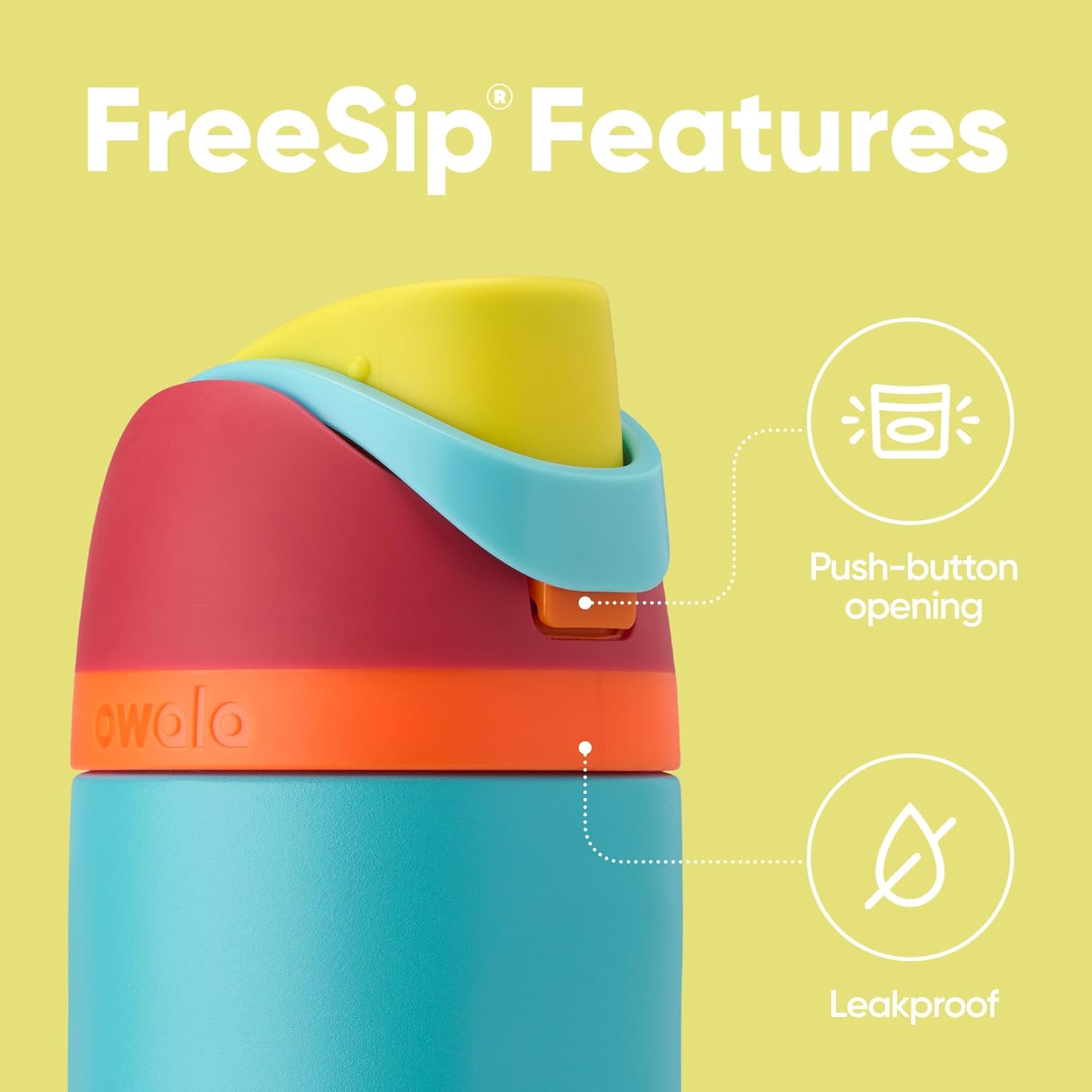 Owala FreeSip Insulated Stainless Steel Water Bottle with Straw, BPA-Free Sports Water Bottle, Great for Travel, 24 Oz, Denim