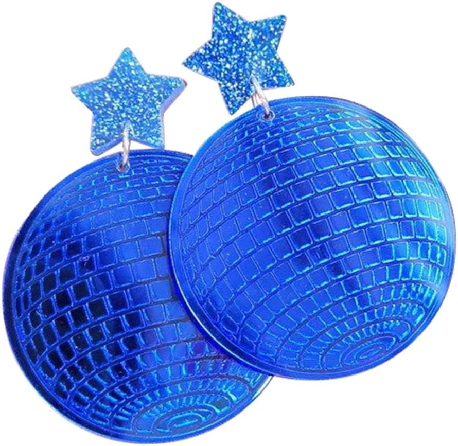 Disco Ball Earrings 24mm 70'S Disco Punk Earrings for Women Jewelry