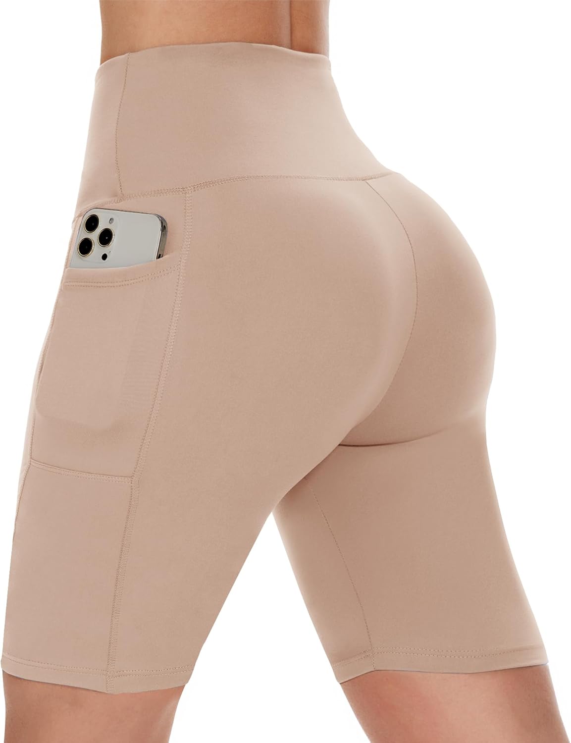 CAMPSNAIL Biker Shorts Women with Pockets - 3"/5"/8" High Waisted Workout Spandex Tummy Control Gym Running Yoga Shorts