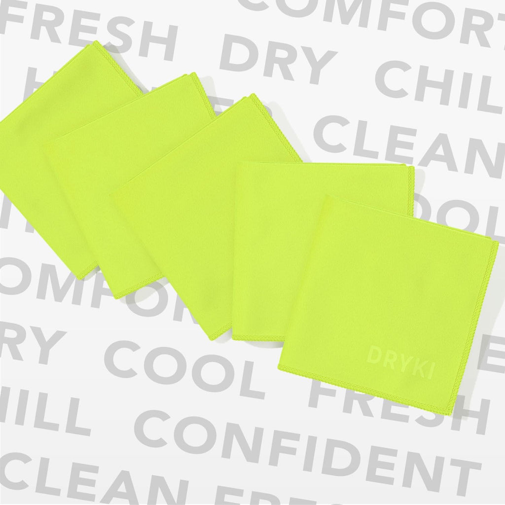 Sweat Absorbing Handkerchiefs - The Original Pocket-Sized Sweat Towels - Quick-Dry Microfiber Sweat Rags for Face, Hands, & Body - Men & Women - Gym, Sports, and Work (Black: 5 Pack)