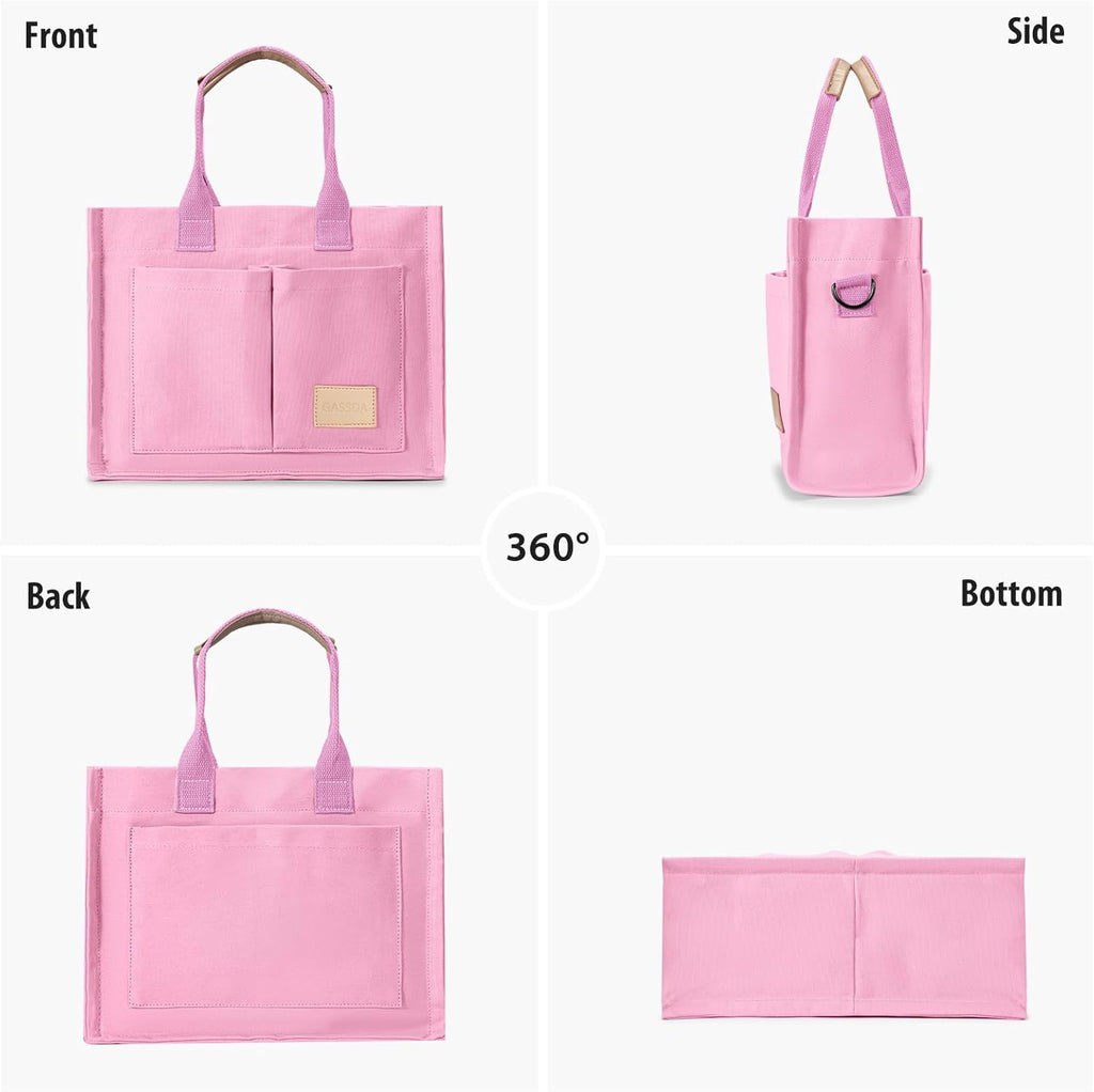 Tote Bags for Women Canvas Tote Purse Crossbody with Pockets Top Handle Shoulder Satchel Bag for Women
