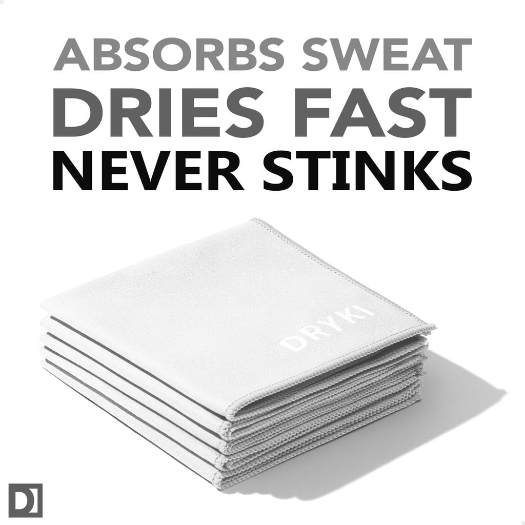 Sweat Absorbing Handkerchiefs - The Original Pocket-Sized Sweat Towels - Quick-Dry Microfiber Sweat Rags for Face, Hands, & Body - Men & Women - Gym, Sports, and Work (Black: 5 Pack)