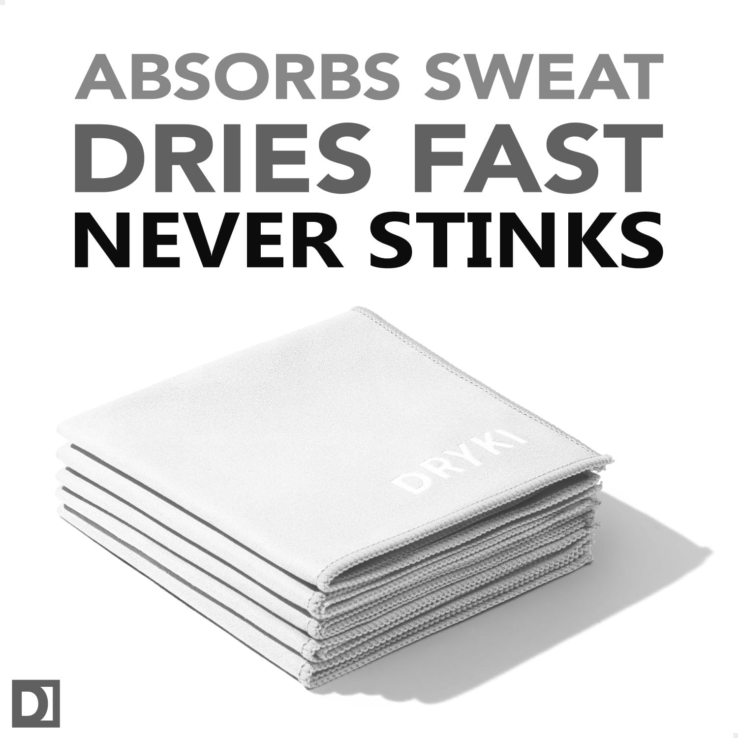 Sweat Absorbing Handkerchiefs - The Original Pocket-Sized Sweat Towels - Quick-Dry Microfiber Sweat Rags for Face, Hands, & Body - Men & Women - Gym, Sports, and Work (Black: 5 Pack)