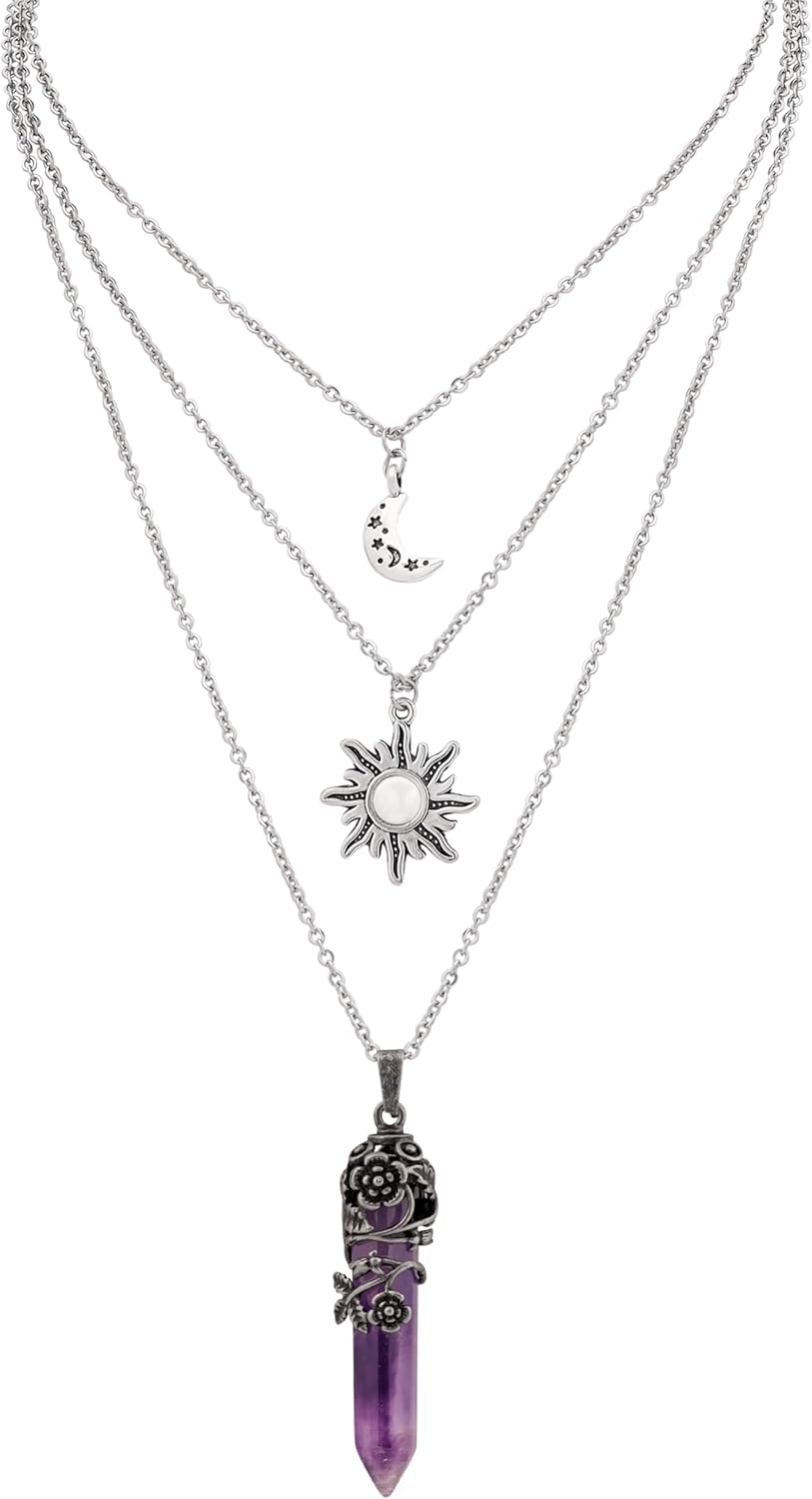 Sacina Gothic Emo Grunge Crescent Moon Choker, Moon Sun Star Choker Necklace, Goth Gothic Necklace, Halloween Christmas Jewelry Gift for Women