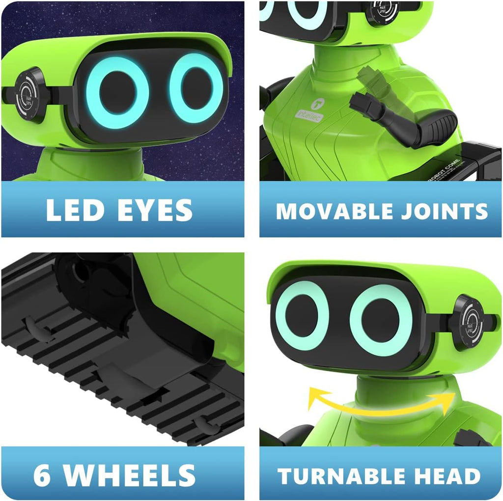 GILOBABY Robot Toys, Remote Control Robot Toy, RC Robots for Kids with LED Eyes, Flexible Head & Arms, Dance Moves and Music, Birthday Gifts for Boys Ages 3+ Years (Blue)