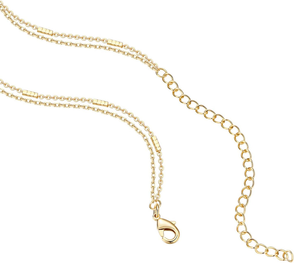 PAVOI 14K Gold Plated Layering Necklaces | Stylish Minimalist Design Pendant Necklaces | Bar, Circle, Lotus, Disc, Dog Tag, Horizontal Bar Pendants for Women