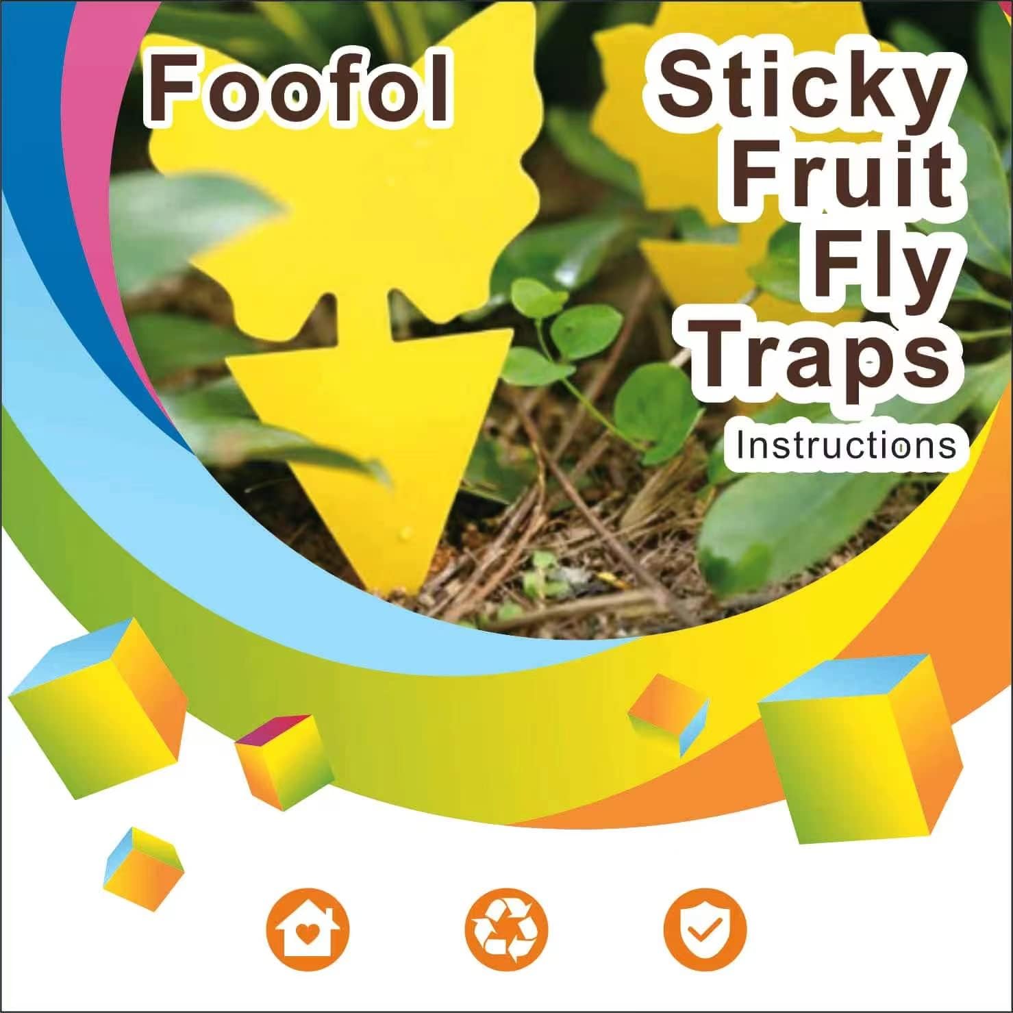 Fruit Fly Traps Fungus Gnat Traps Yellow Sticky Bug Traps 36 Pack No Harm and Odorless for Indoor Outdoor Use Protect The Plant