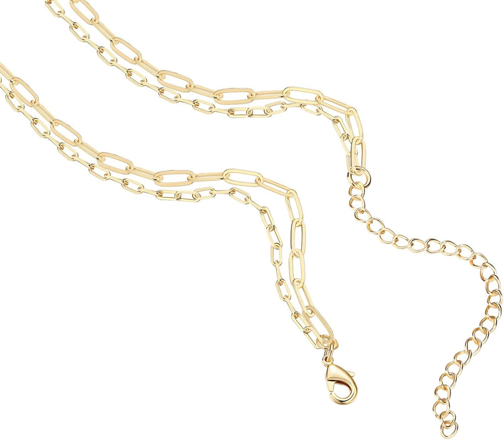 PAVOI 14K Gold Plated Layering Necklaces | Stylish Minimalist Design Pendant Necklaces | Bar, Circle, Lotus, Disc, Dog Tag, Horizontal Bar Pendants for Women