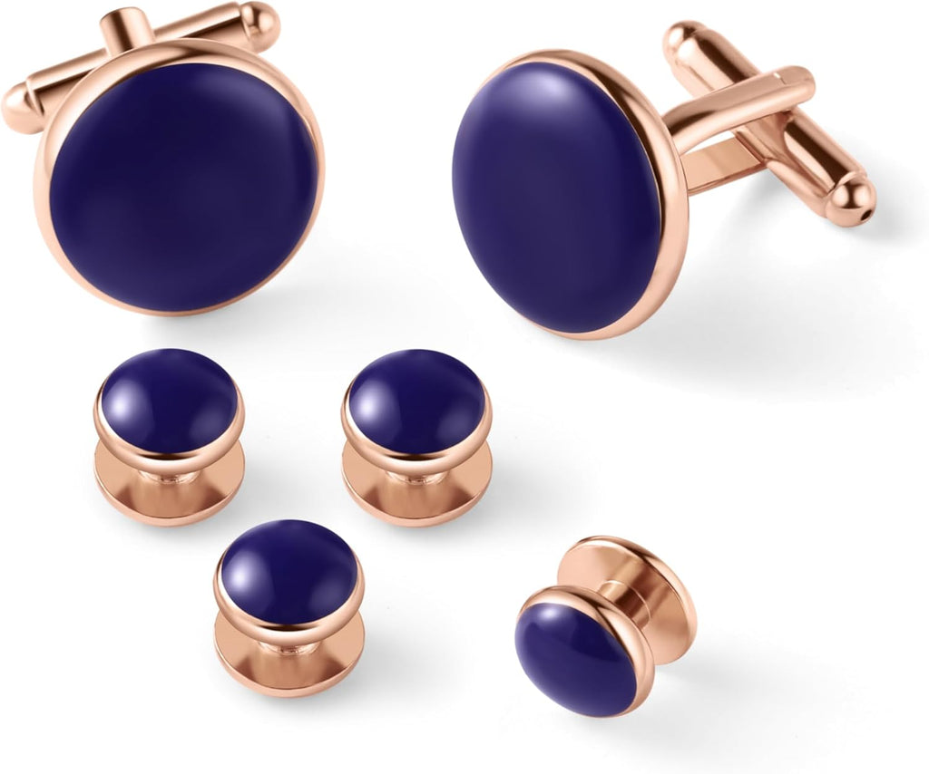 Zealmer 316L Stainless Steel Cufflinks Shirt Studs Business Wedding Gifts for Men