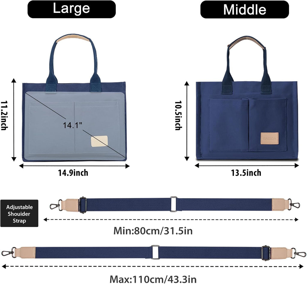 Tote Bags for Women Canvas Tote Purse Crossbody with Pockets Top Handle Shoulder Satchel Bag for Women