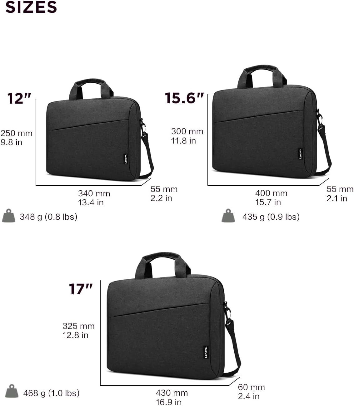 Lenovo Laptop Bag T210, Messenger Shoulder Bag for Laptop or Tablet, Sleek, Durable & Water-Repellent Fabric