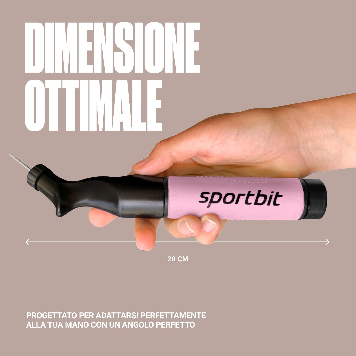 SPORTBIT Ball Pump for Sports Balls - Push & Pull Inflating System - Hand Pump for All Exercise Balls - Volleyball Pump, Basketball Inflator, Football & Soccer Ball Air Pump - Goes with 5 Needles Set