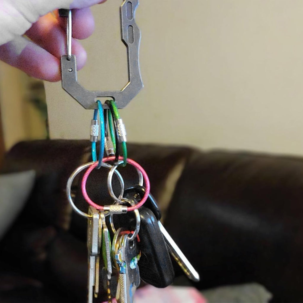 CooBigo 16 Pack Stainless Steel Loops 2mm Coated Wire Keychain Cable Large Keyrings 6 inch Key Chain for Luggage Tags, Key Tags, Keyrings, Kitchen utensils, Duster-Assorted Colors