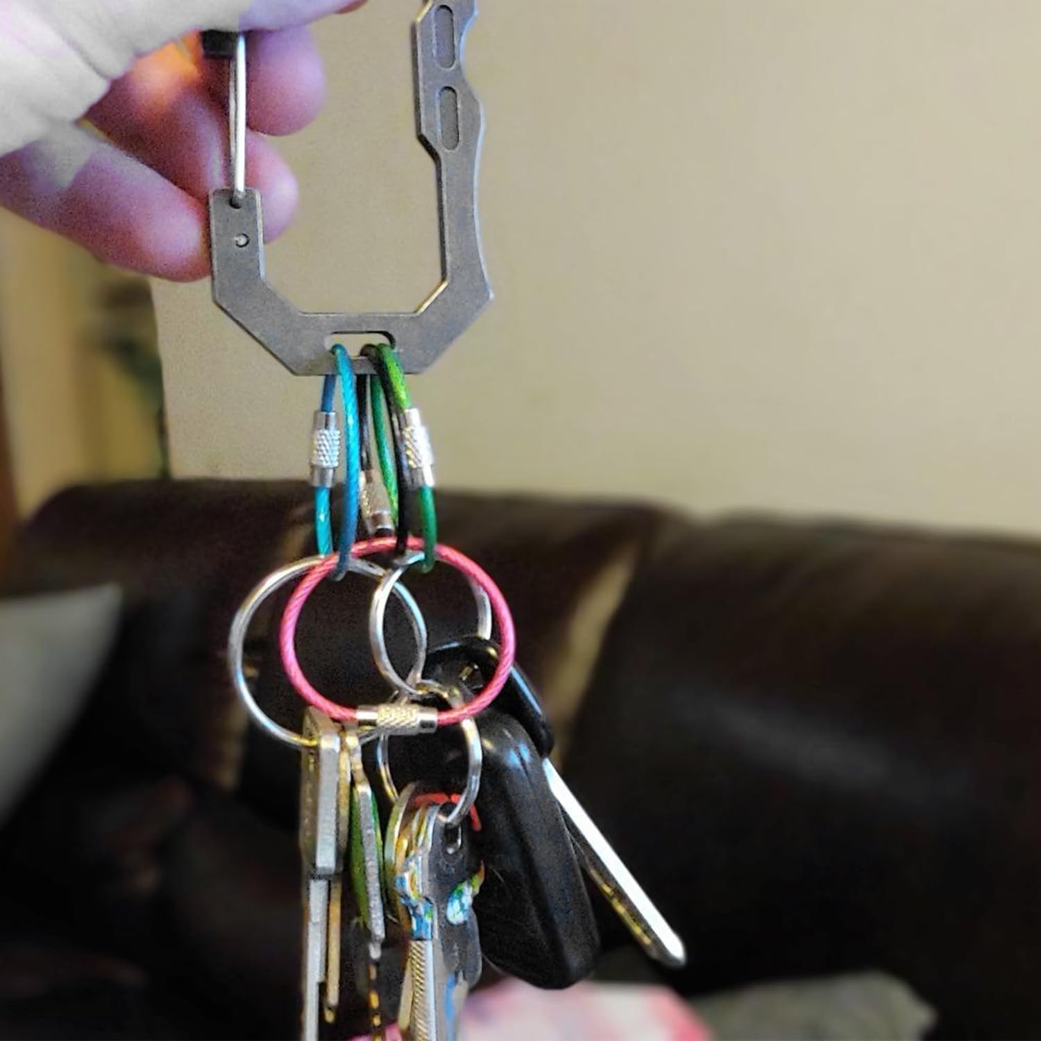 CooBigo 16 Pack Stainless Steel Loops 2mm Coated Wire Keychain Cable Large Keyrings 6 inch Key Chain for Luggage Tags, Key Tags, Keyrings, Kitchen utensils, Duster-Assorted Colors