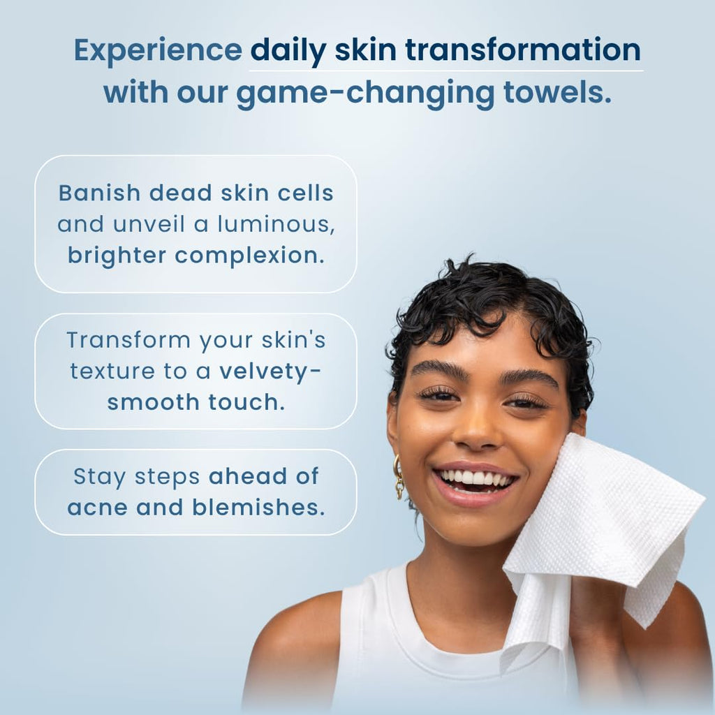 Clean Skin Club Clean Towels XL, 100% USDA Biobased Face Towel, Disposable Face Towelette, Eczema Association Accepted, Makeup Remover Dry Wipes, Ultra Soft, 1 Pack, 50 Ct