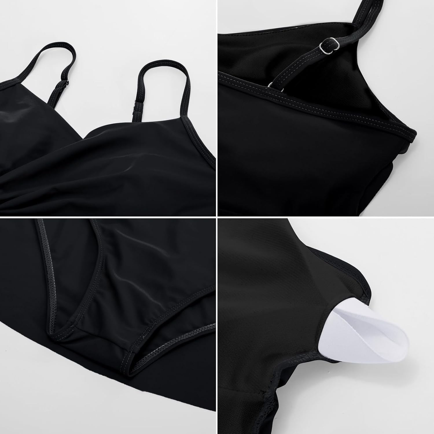 GRACE KARIN Women's One Piece Swim Dress V Neck Tummy Control Swimsuit Vacation Beachwear Bathing Suit