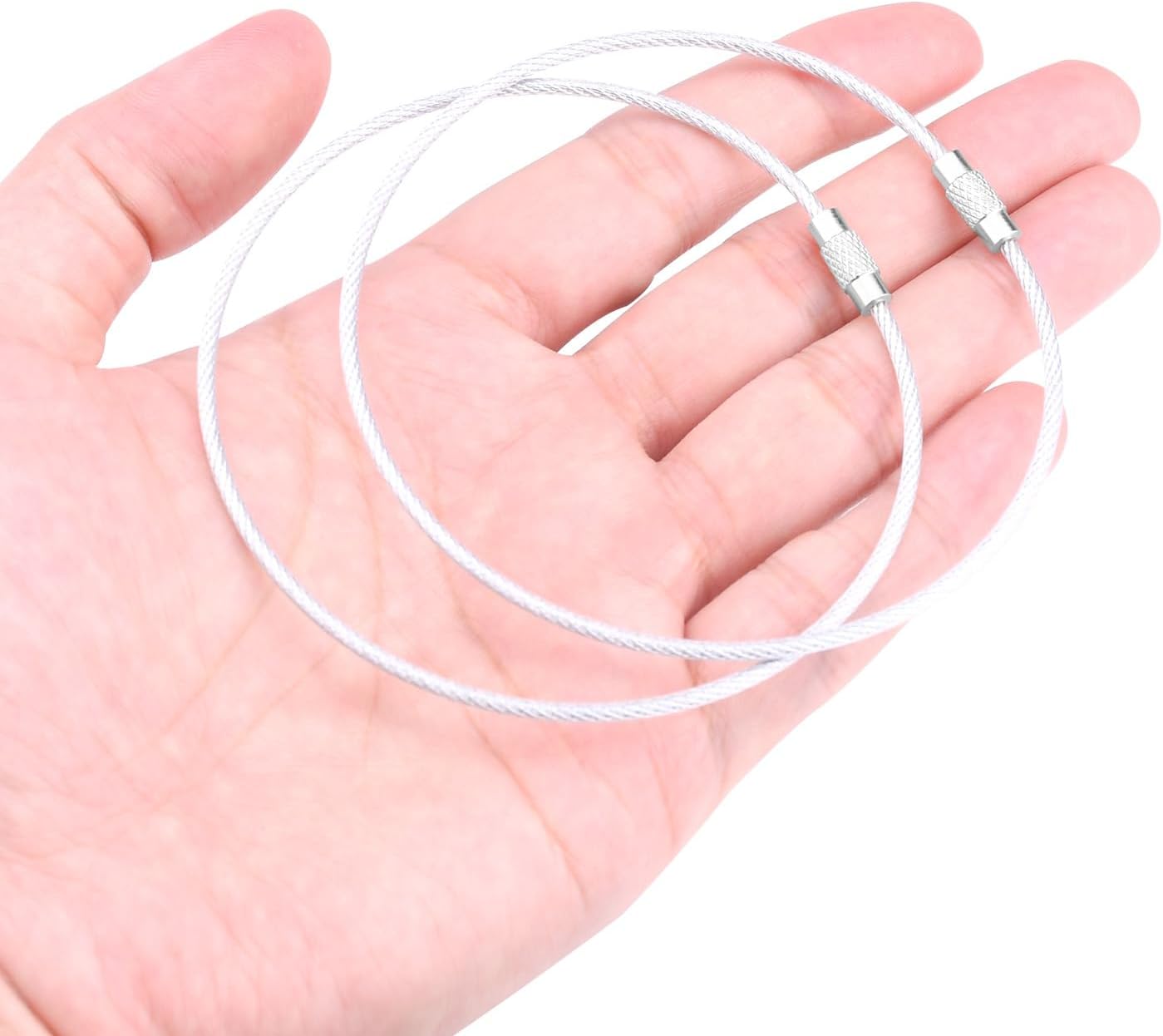 CooBigo 16 Pack Stainless Steel Loops 2mm Coated Wire Keychain Cable Large Keyrings 6 inch Key Chain for Luggage Tags, Key Tags, Keyrings, Kitchen utensils, Duster-Assorted Colors