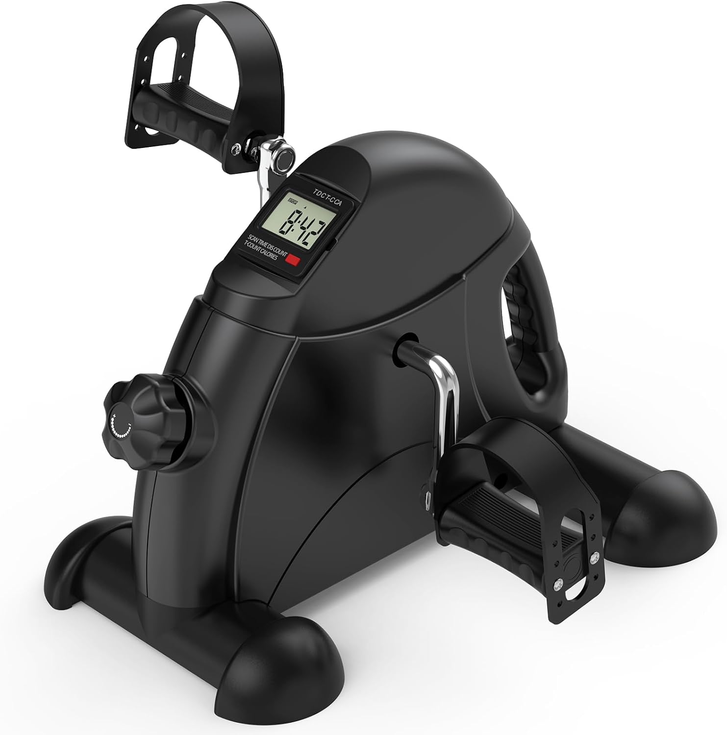 FEIERDUN Mini Exercise Bike, Under Desk Bike Pedal Exerciser for Arm/Leg Exercise, Adjustable Magnetic Resistance Desk Cycle with LCD Screen Display for Home/Office Workout