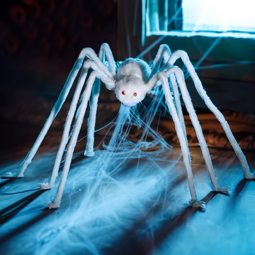 JOYIN Halloween Outdoor Decorations Giant Spider, 5 Ft Large Spider for Yard Lawn Garden Patio Scary Halloween Outside Decor, Indoor Haunted House Prop and Home Party Decor, Black