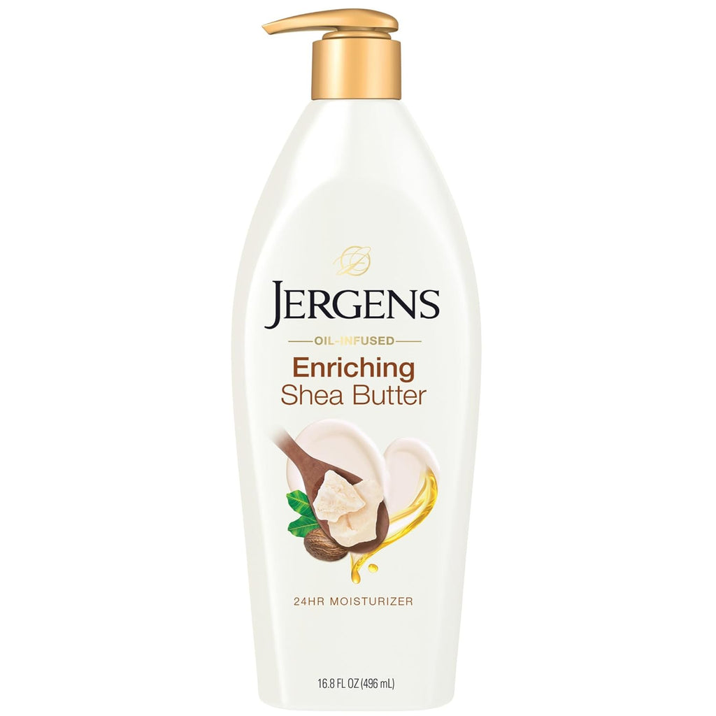 Jergens Shea Butter Hand and Body Lotion, Deep Conditioning Moisturizer, 3X More Radiant Skin, with Pure Shea Butter, Dermatologist Tested, 26.5 Oz