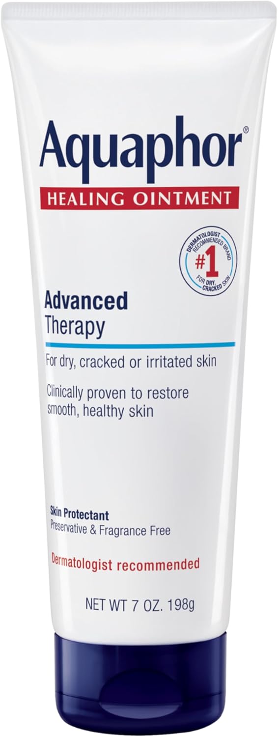Aquaphor Healing Ointment Advanced Therapy Skin Protectant, Dry Skin Body Moisturizer, 7 Oz Tube