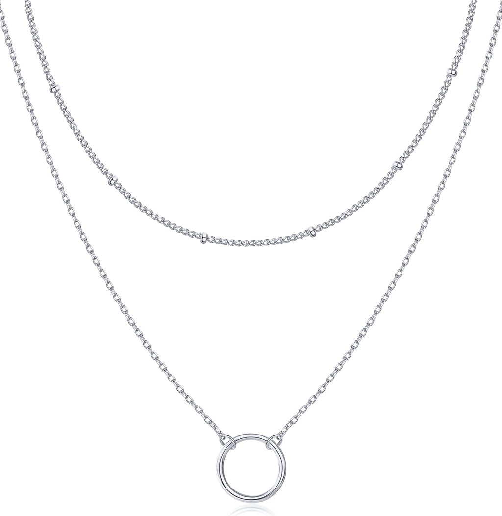 PAVOI 14K Gold Plated Layering Necklaces | Stylish Minimalist Design Pendant Necklaces | Bar, Circle, Lotus, Disc, Dog Tag, Horizontal Bar Pendants for Women