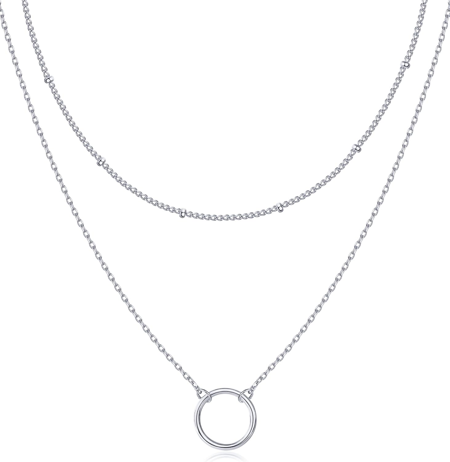 PAVOI 14K Gold Plated Layering Necklaces | Stylish Minimalist Design Pendant Necklaces | Bar, Circle, Lotus, Disc, Dog Tag, Horizontal Bar Pendants for Women