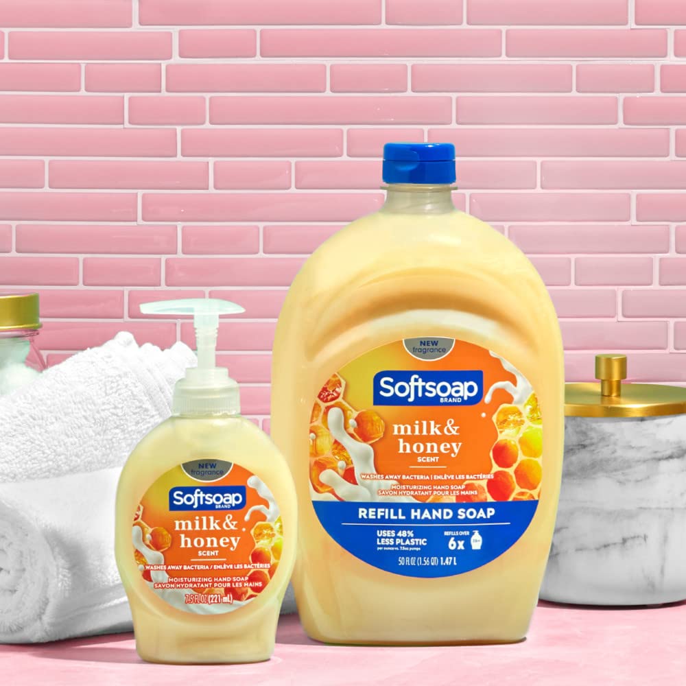 Softsoap Antibacterial Liquid Hand Soap Refill, White Tea & Berry Scented Hand Soap, 50 Ounce(Packaging May Vary)