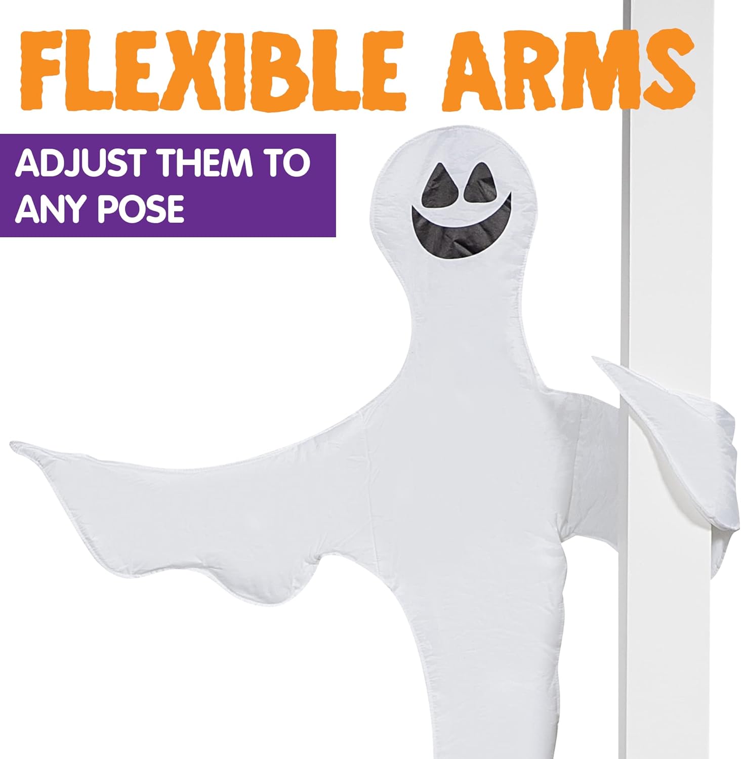 JOYIN 2 Pcs 53" Halloween Decoration Outdoor, Halloween Bendable Hanging Ghost for Lawn, Tree, Pilar Decorations, Tree Wrap Ghost Party Supplies