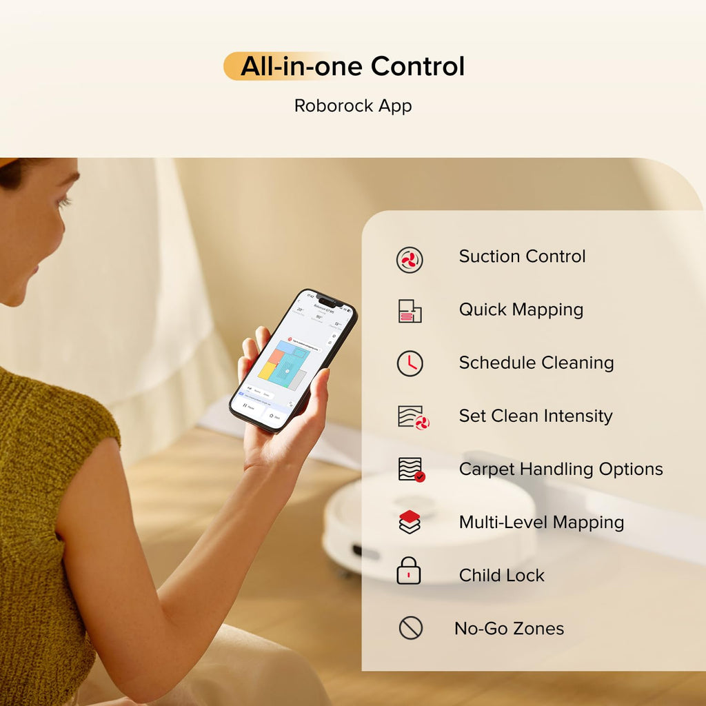 roborock Q7 M5+ Robot Vacuum and Mop, Upgraded from Q5 Max+, Up to 7-9 Weeks Self-Empty, 10000Pa Suction, Dual Anti-Tangle System for Pet Hair & Carpet, PreciSense LiDAR Navigation, App Control, Black