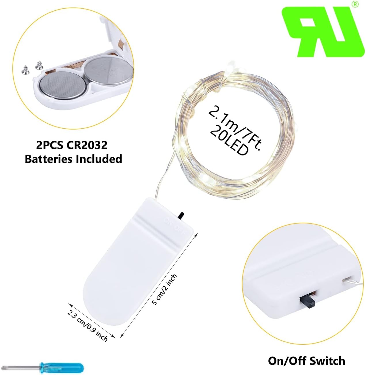 Brightown 12 Pack LED Fairy Lights Battery Operated String Lights - 7ft 20LED Waterproof Silver Wire Firefly Starry Moon Lights for DIY Crafts Wedding Table Centerpieces Party Bedroom Christmas