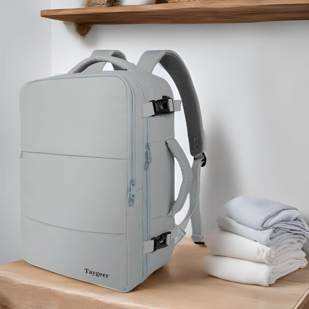 Taygeer Travel Backpack for Women, Carry On Backpack with USB Charging Port & Shoe Pouch, TSA 15.6inch Laptop Mochila Flight Approved, Nurse Bag Casual Daypack for Weekender Business Hiking, Pink