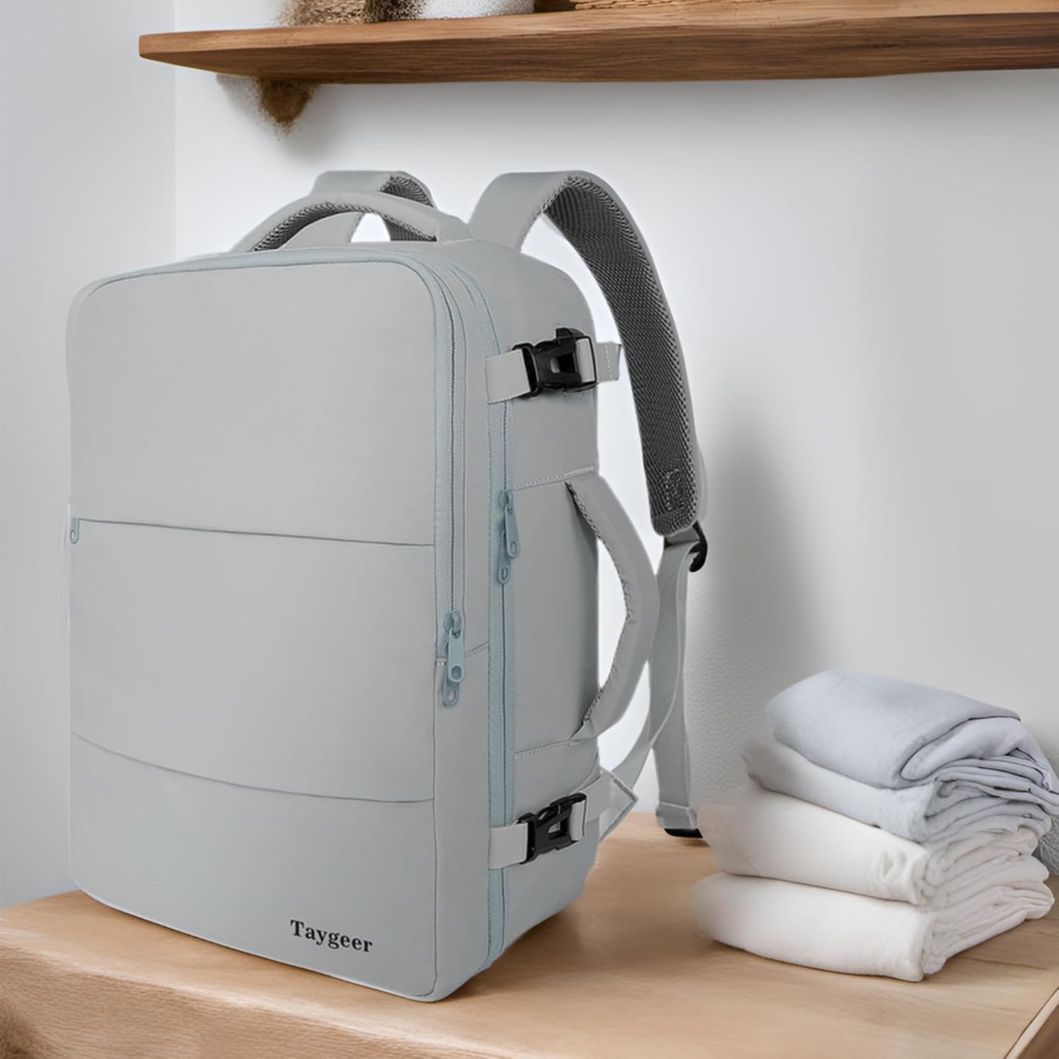 Taygeer Travel Backpack for Women, Carry On Backpack with USB Charging Port & Shoe Pouch, TSA 15.6inch Laptop Mochila Flight Approved, Nurse Bag Casual Daypack for Weekender Business Hiking, Pink