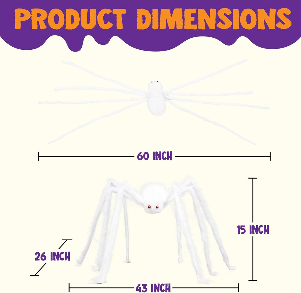 JOYIN Halloween Outdoor Decorations Giant Spider, 5 Ft Large Spider for Yard Lawn Garden Patio Scary Halloween Outside Decor, Indoor Haunted House Prop and Home Party Decor, Black