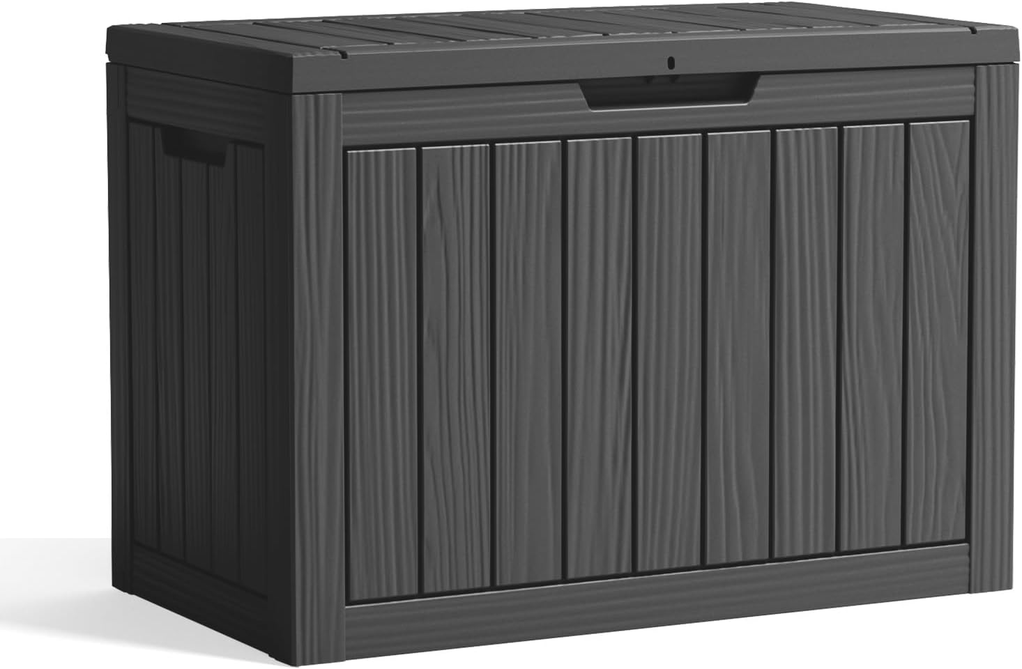80 Gallon Resin Deck Box, Lockable Patio Outdoor Storage Box for Furniture, Garden Tools and Tools Storage, Waterproof Outside Storage Box - Black