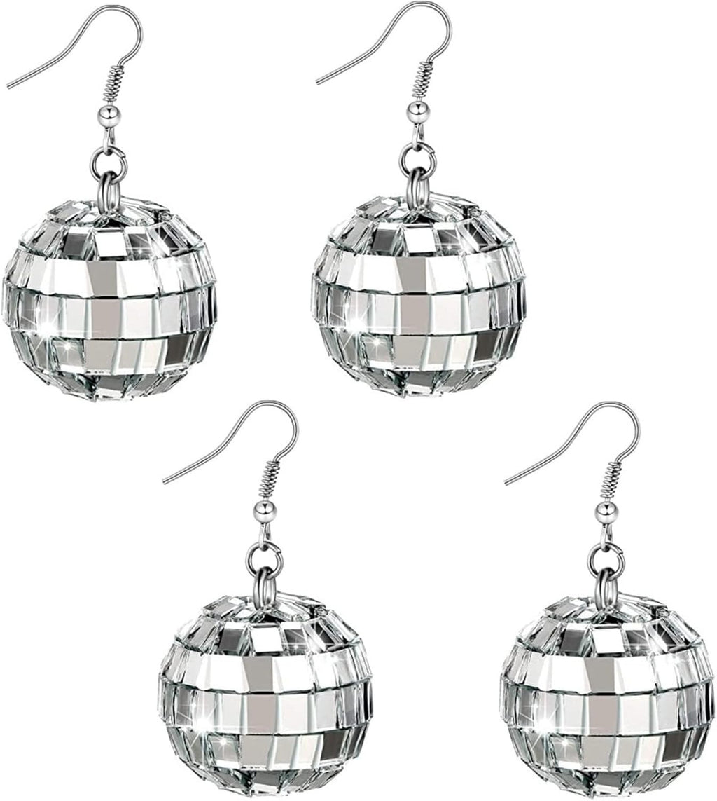 Disco Ball Earrings 24mm 70'S Disco Punk Earrings for Women Jewelry